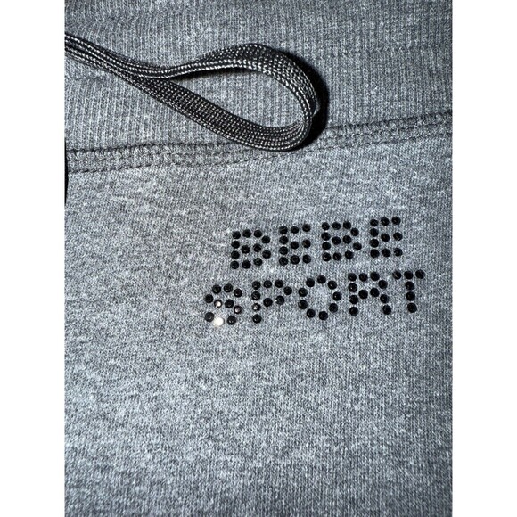 Bebe Sport Y2K Wide Leg Gray Lounge Pants Lace Trim Drawstring Small USA Made - Picture 6 of 11